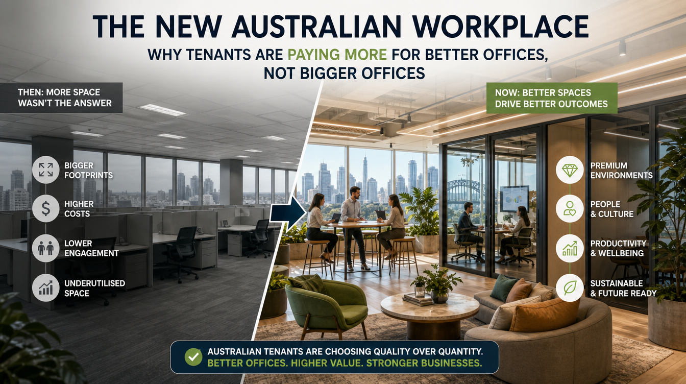 The New Australian Workplace: Why Tenants Are Paying More for Better Offices, Not Bigger Offices